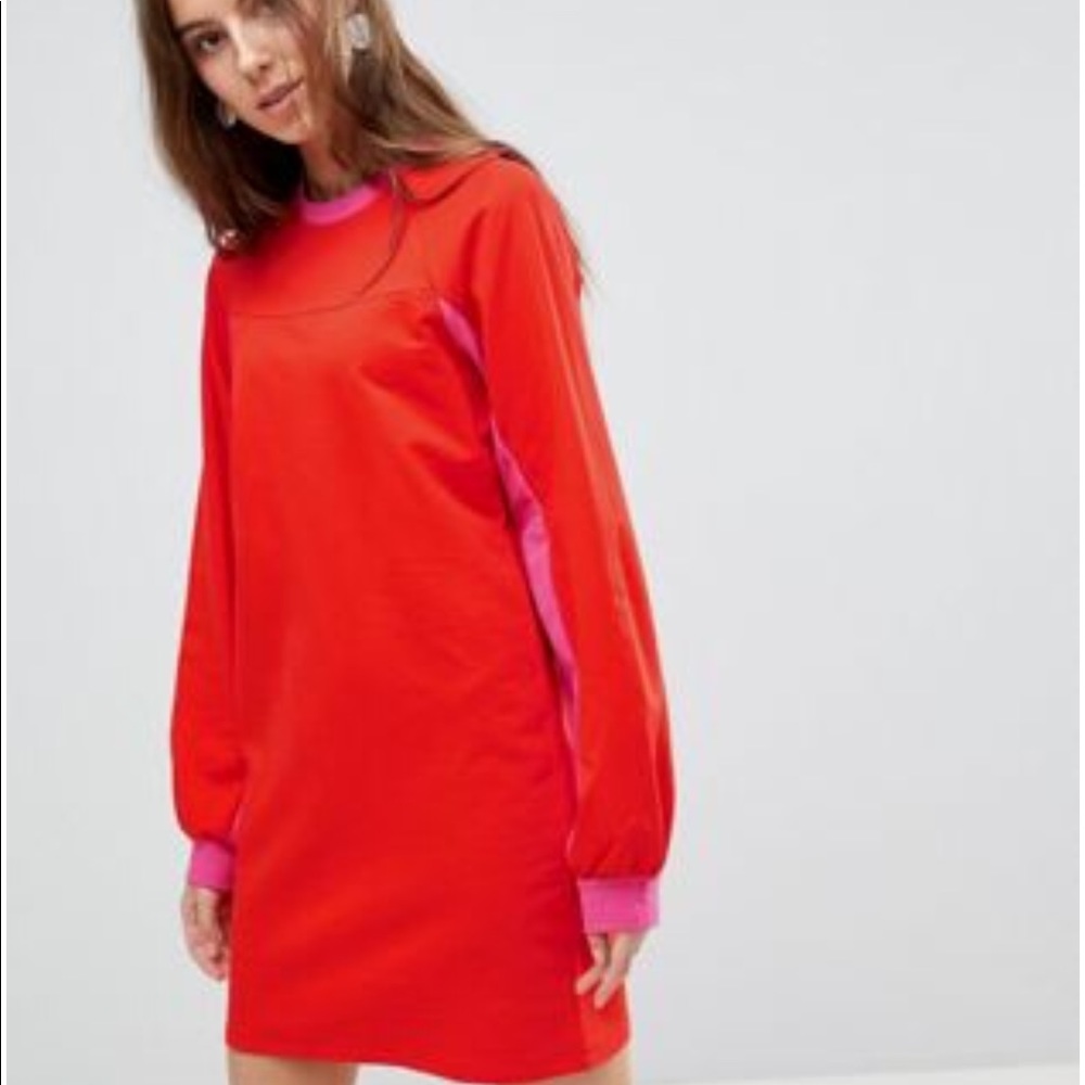 💋New ASOS TALL Mini Color Block Sweat dress